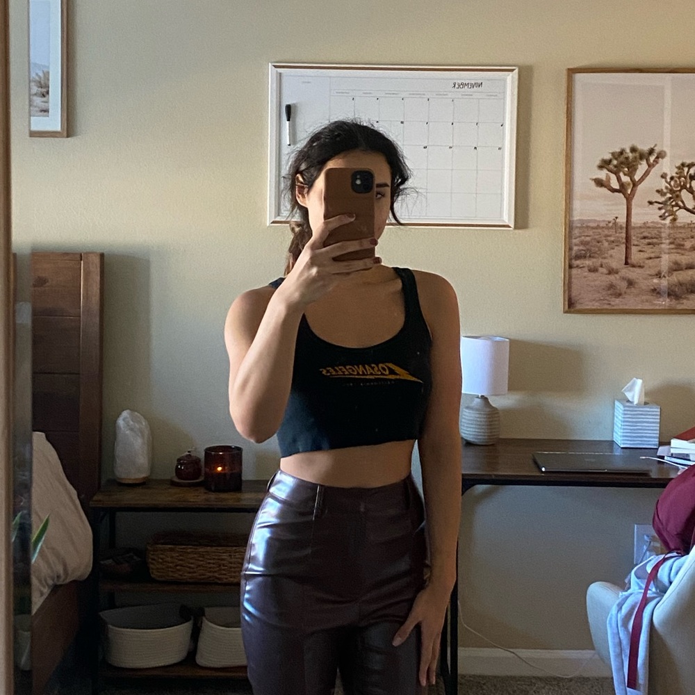 Brandymellvile black cropped top “los Angeles”